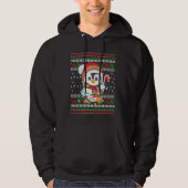 Pinguin Christmas Lights Weihnachtsmannmütze Ugly  Hoodie (Vorderseite)