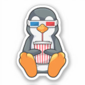 Pinguin Cinema Brille Trinktasse Aufkleber (Vorderseite)