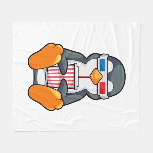 Pinguin Cinema Brille Trinktasse Fleecedecke (Vorderseite (Horizontal))