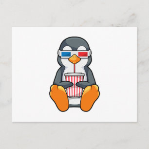 Pinguin Cinema Brille Trinktasse Postkarte