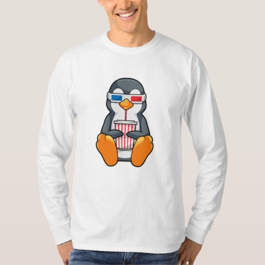 Pinguin Cinema Brille Trinktasse T-Shirt (Vorderseite)