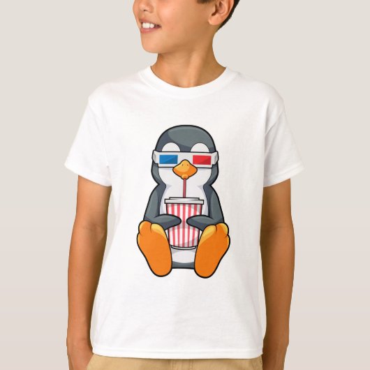 Pinguin Cinema Brille Trinktasse T-Shirt (Vorderseite)