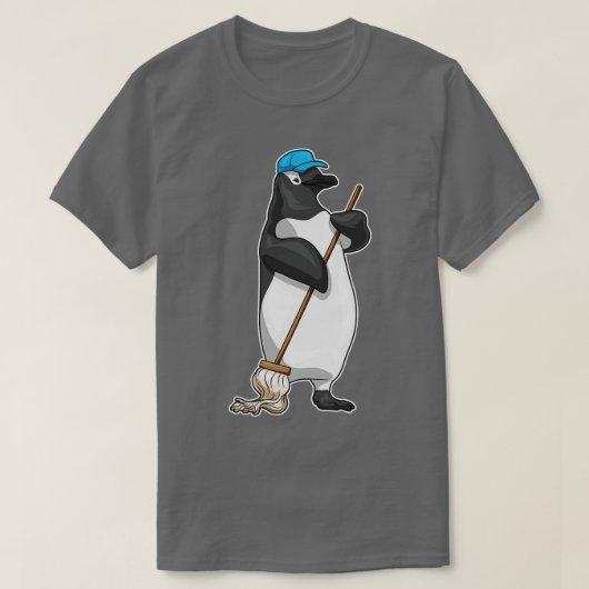 Pinguin Cleaner Mop T-Shirt (Design vorne)