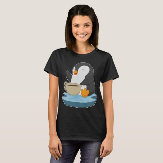 Pinguin Coffee Cup T-Shirt (Vorne ganz)