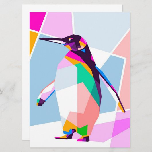 Pinguin Color Geometric | Kunstgeschenk (Vorne/Hinten)