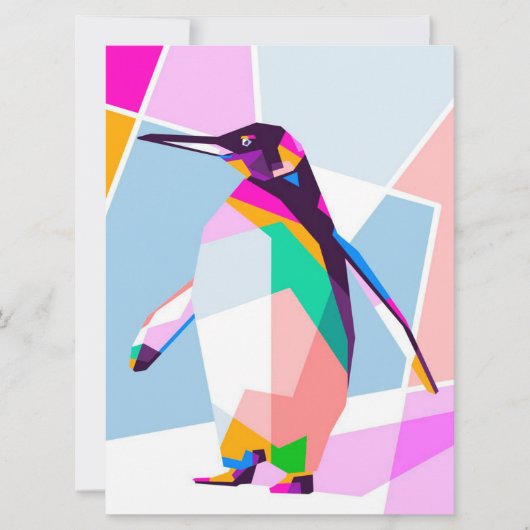 Pinguin Color Geometric | Kunstgeschenk (Vorderseite)