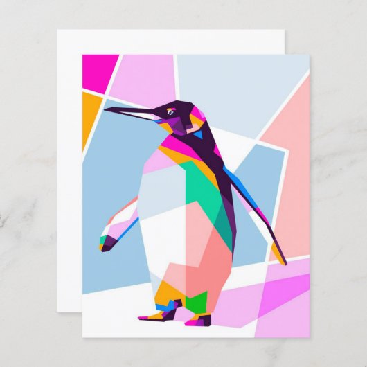 Pinguin Color Geometric | Kunstgeschenk (Vorne/Hinten)
