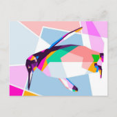 Pinguin Color Geometric | Kunstgeschenk Ankündigungspostkarte (Vorderseite)