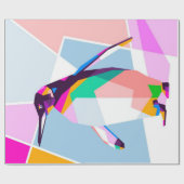 Pinguin Color Geometric | Kunstgeschenk Geschenkpapier (Flach)