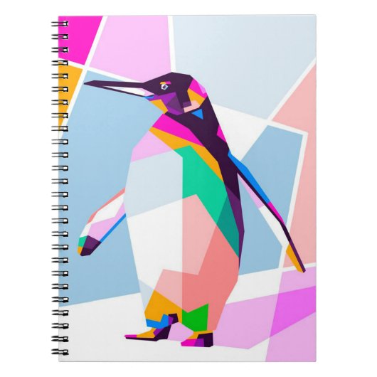 Pinguin Color Geometric | Kunstgeschenk Notizblock (Vorderseite)