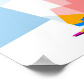 Pinguin Color Geometric | Kunstgeschenk Poster (Ecke)