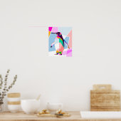 Pinguin Color Geometric | Kunstgeschenk Poster (Küche)
