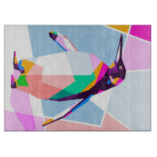 Pinguin Color Geometric   Kunstgeschenk Schneidebrett