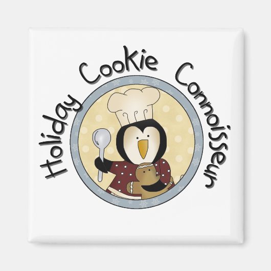 Pinguin Cookie Kenner T - Shirt und Geschenke Magnet (Vorne)