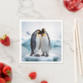 Pinguin Couple auf einem Eisberg Serviette (Beispiel)