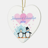 Pinguin Couple Christmas Ornament (Links)
