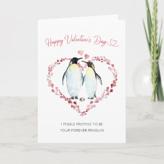 Pinguin Couple in Liebe Glücklicher Valentinstag Karte