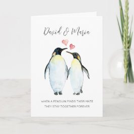 Pinguin Couple Liebe You Forever Jubiläum Karte