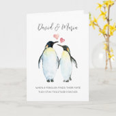 Pinguin Couple Liebe You Forever Jubiläum Karte (Gelbe Blume)