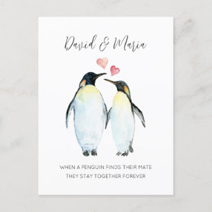 Pinguin Couple Liebe You Forever Jubiläum Postkarte