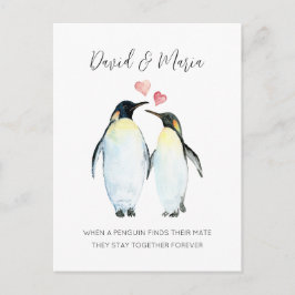 Pinguin Couple Liebe You Forever Jubiläum Postkarte