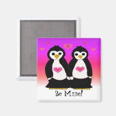 Pinguin Couple mit Niedlichen Herzen Magnet (Vorderseite/Rückseite)