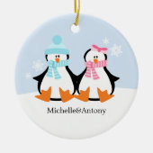 Pinguin Couple Ornaments Keramik Ornament (Vorne)