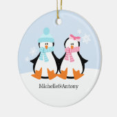 Pinguin Couple Ornaments Keramik Ornament (Links)
