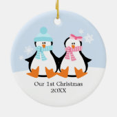 Pinguin Couple Ornaments Keramik Ornament (Hinten)