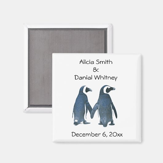 Pinguin Couple speichern Sie das Datumsfenster Magnet (Vorderseite/Rückseite)