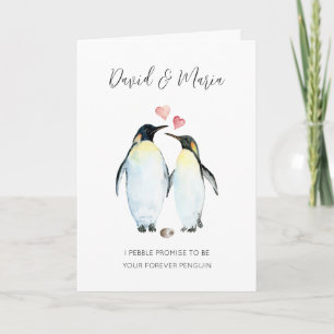 Pinguin Couple zum Jahrestag der Liebe Karte
