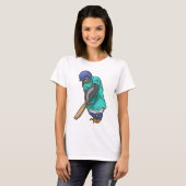 Pinguin Cricket Cricket Fledermaus T-Shirt (Vorne ganz)