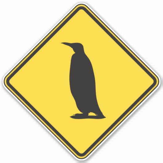 Pinguin Crossing Aufkleber (Vorderseite)