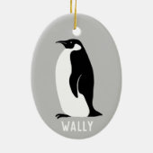 Pinguin CUSTOMIZE IT Schwarz-weiß Grau Keramik Ornament (Hinten)