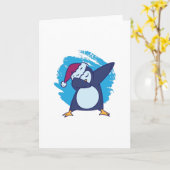 Pinguin dabbing karte (Gelbe Blume)