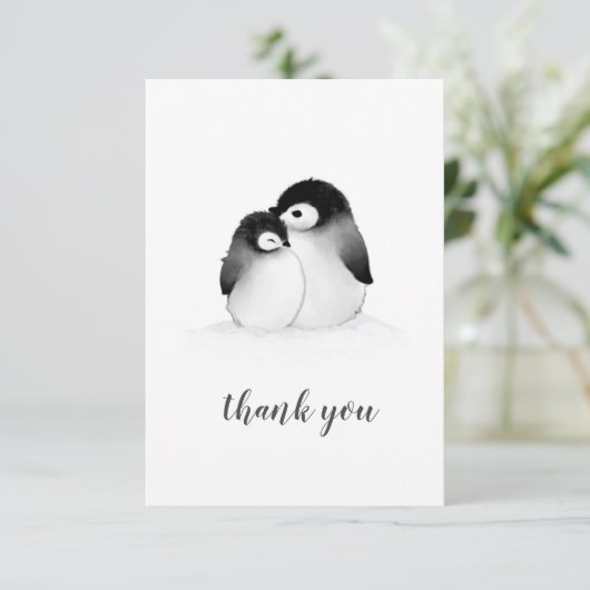 Pinguin Danke Karte (Stehend Vorderseite)