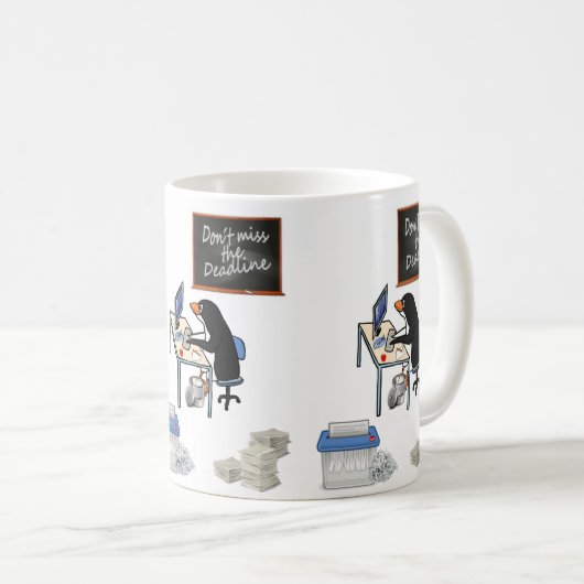 Pinguin Deadline-Tasse Kaffeetasse (VorderseiteRechts)