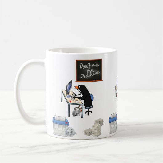 Pinguin Deadline-Tasse Kaffeetasse (Links)