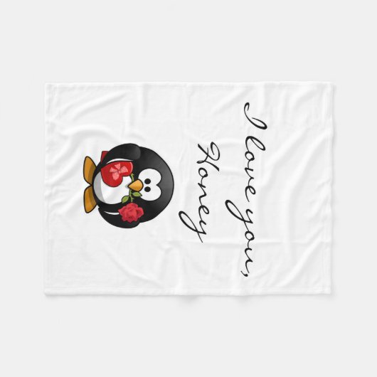 Pinguin der Liebe Blanket Fleecedecke (Vorderseite (Horizontal))