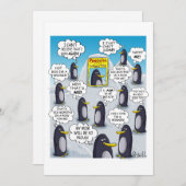 Pinguin des Monats. Feiertagskarte (Vorne/Hinten)