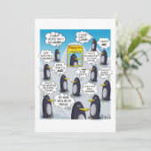 Pinguin des Monats. Feiertagskarte (Stehend Vorderseite)