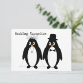 Pinguin Design Hochzeitsempfang Begleitkarte (Stehend Vorderseite)