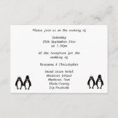 Pinguin Design Hochzeitsempfang Begleitkarte (Rückseite)
