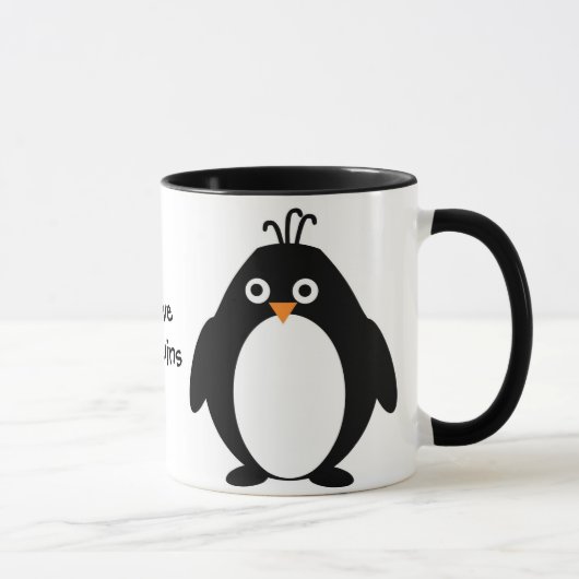 Pinguin Design Personalisiert Tasse (Rechts)