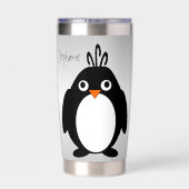 Pinguin Design Personalisiert Thermobecher (Rückseite)