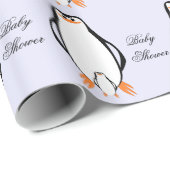 Pinguin Design Personalisierte Babydusche Geschenkpapier (Rolleneckpunkt)