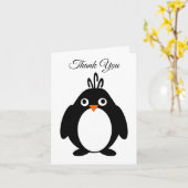 Pinguin Design Vielen Dank Karte (Gelbe Blume)
