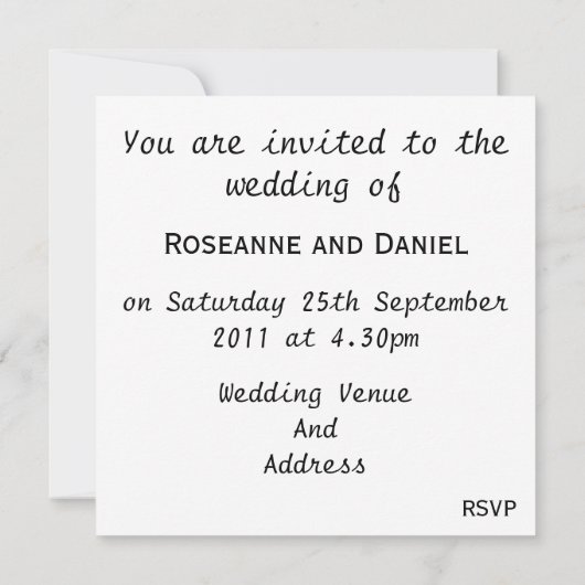 Pinguin Design Wedding Einladung (Rückseite)