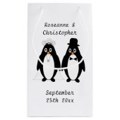 Pinguin Design Wedding Kleine Geschenktüte (Rückseite)