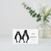 Pinguin Design Wedding Place Einstellkarte Platzkarte (Stehend Vorderseite)